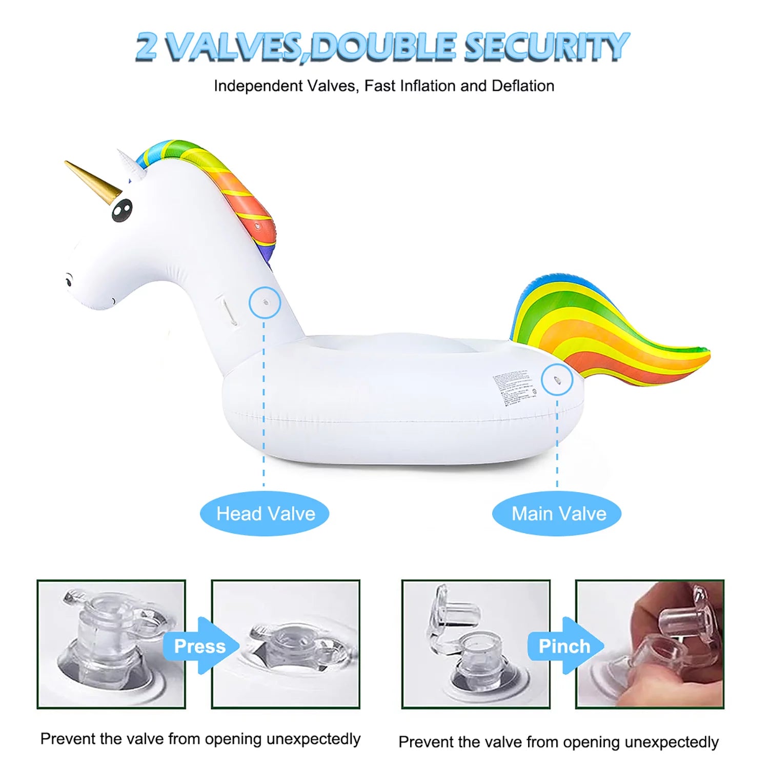 Unicorn Inflatable Pool Float for Kids Giant Float for Ride-On Pool Toys