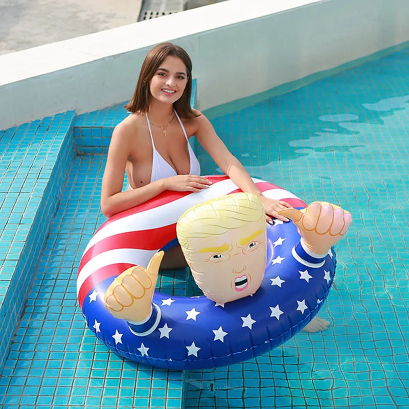 Inflatable Donald Trump Pool Floaty for Summer Outdoor, Beach, Pool